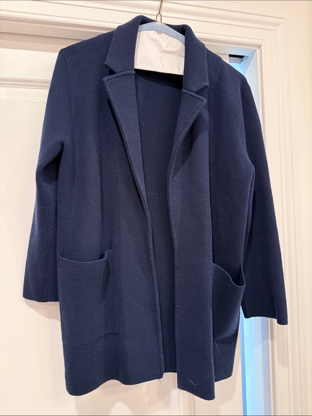Jcrew Women's Navy Open-Front Coatigan Jacket